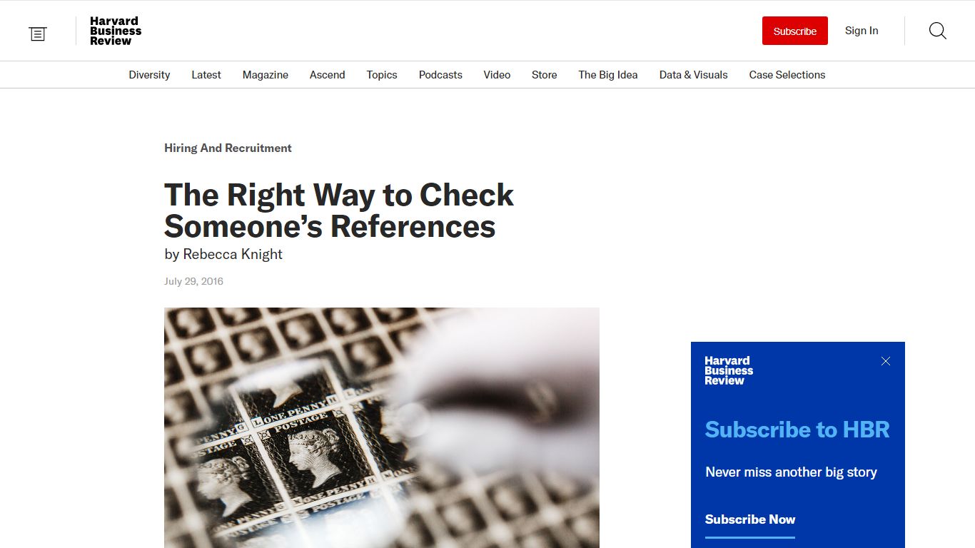 The Right Way to Check Someone’s References - Harvard Business Review